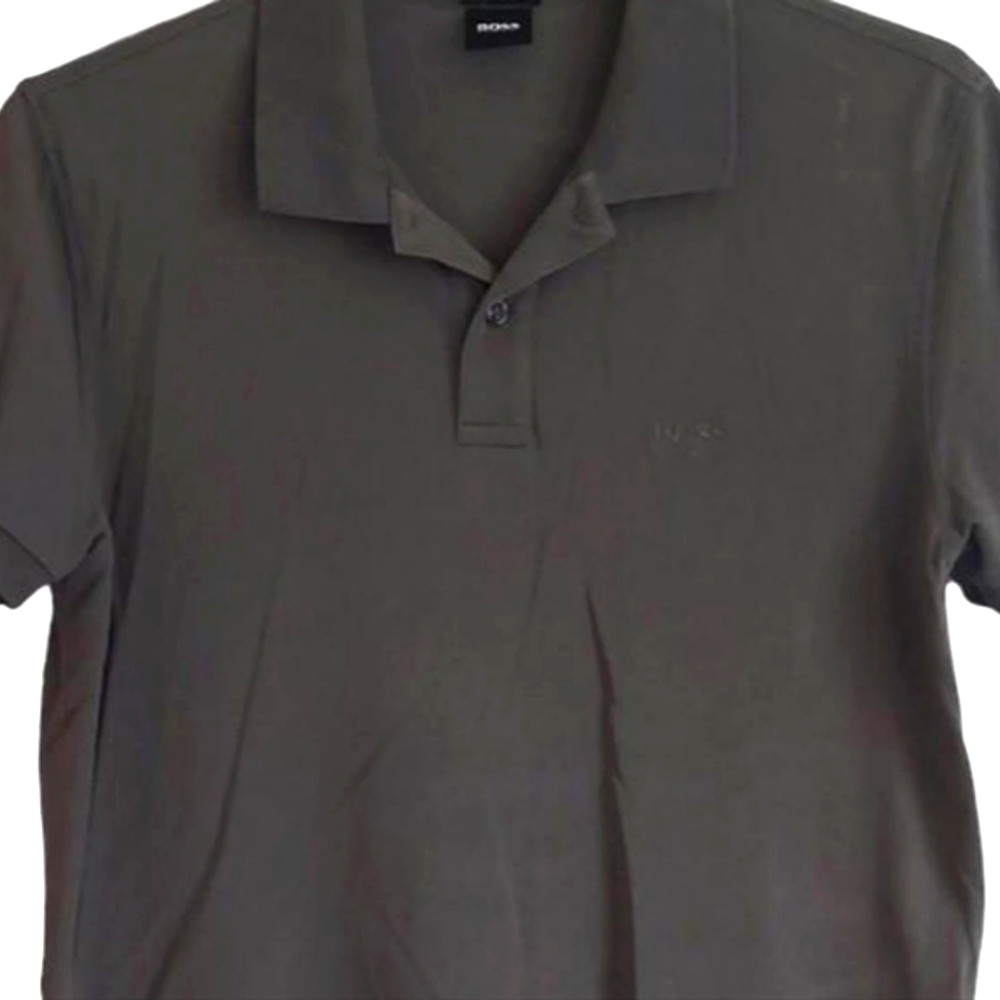Hugo Boss Pima Cotton Polo Shirt Mens Size Large Khaki Short Sleeve - Picture 2 of 6
